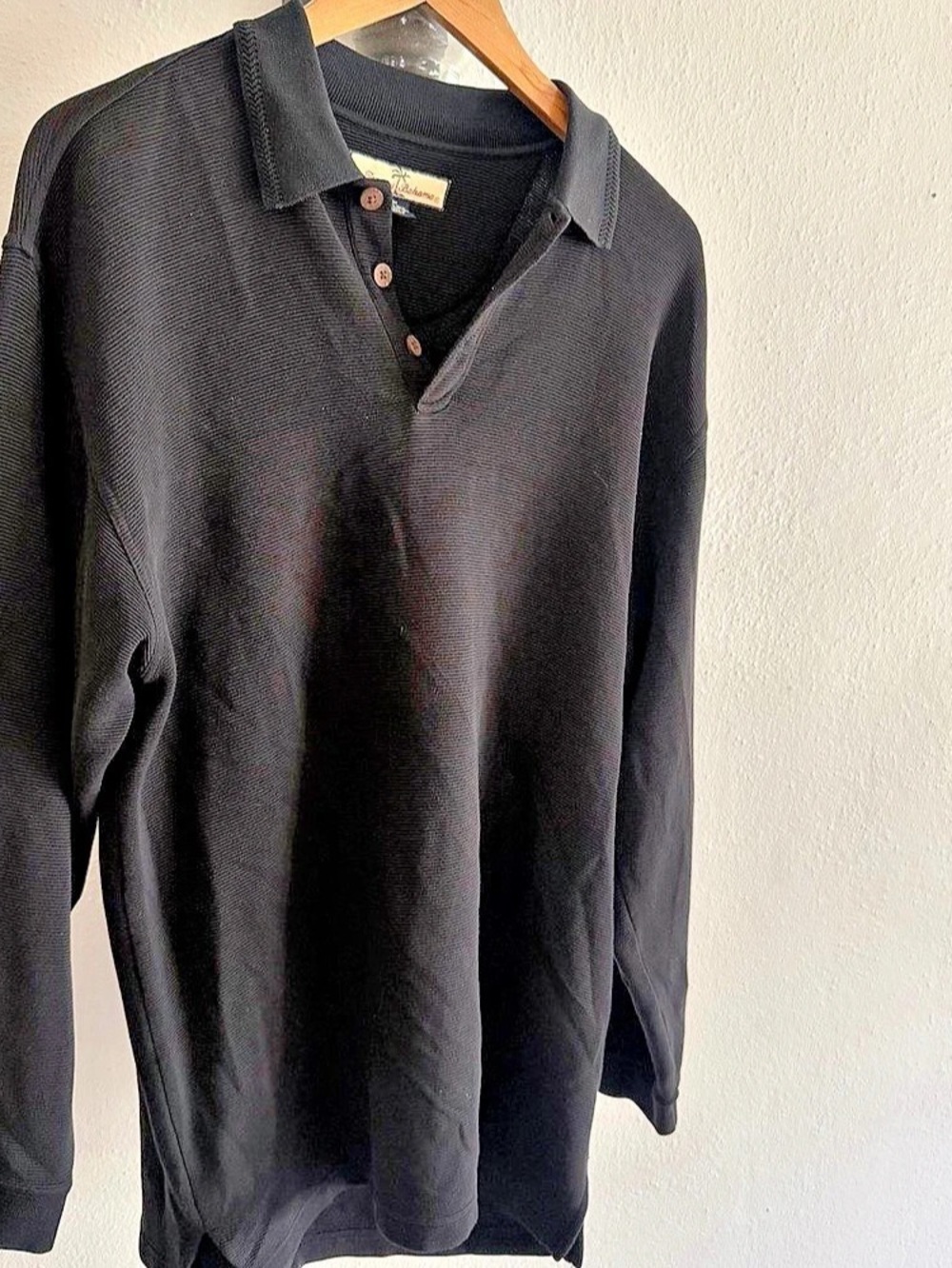 Tommy Bahama Long Sleeve Polo in Black Size Medium